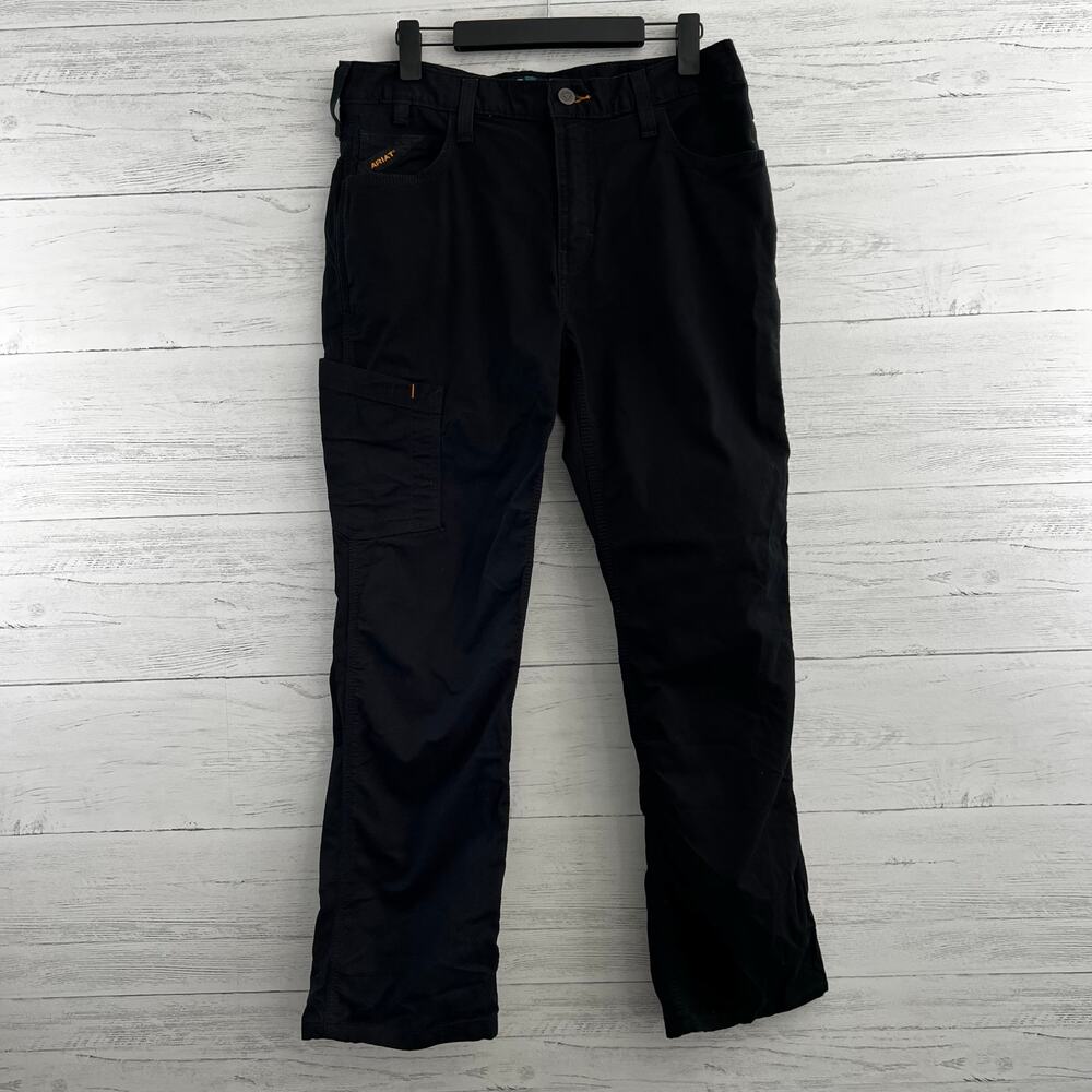 Ariat Black Rebar M7 Slim Straight Leg Pants Size 34/30 Workwear Utility